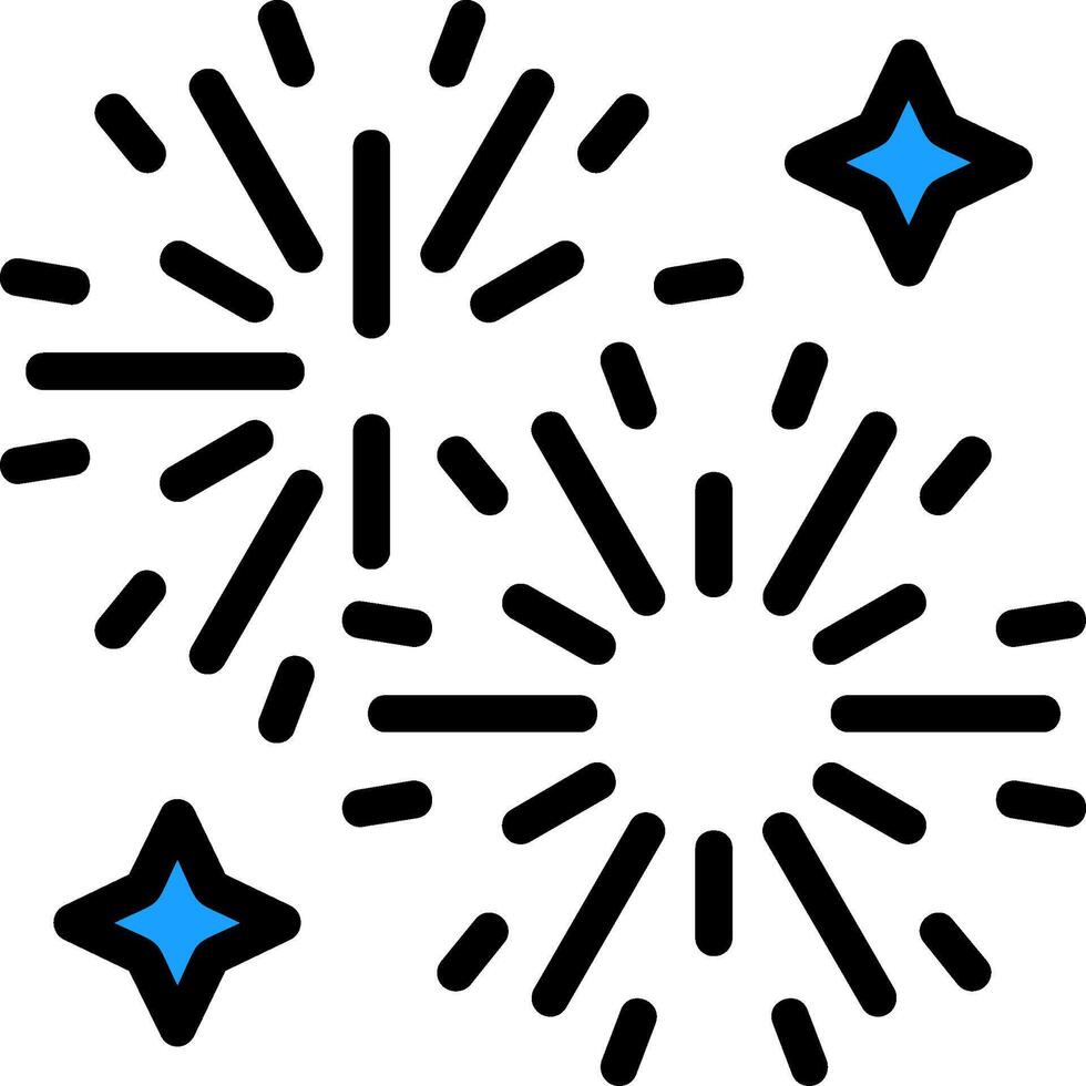 Firework Display Line Filled vector