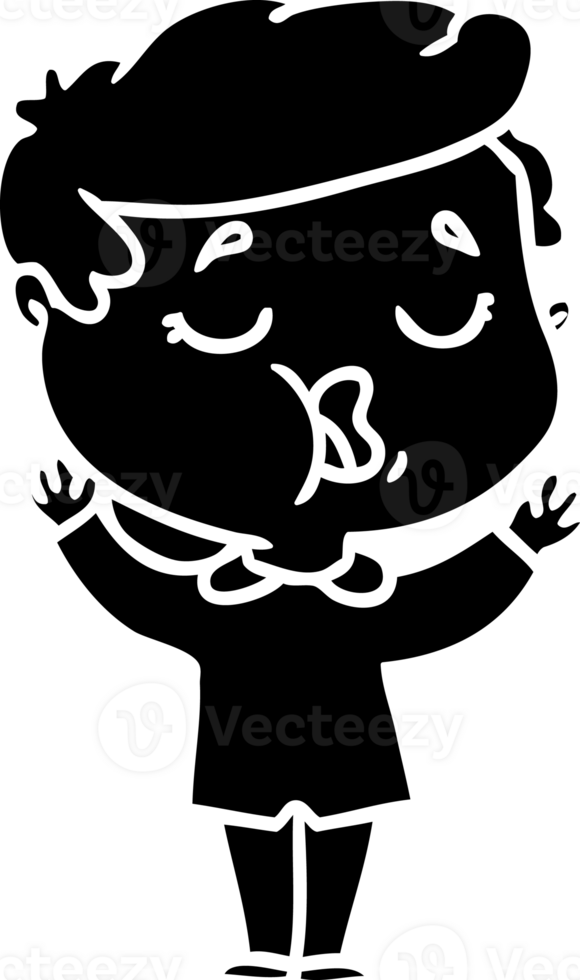 cartoon man talking solid black icon 40883017 PNG