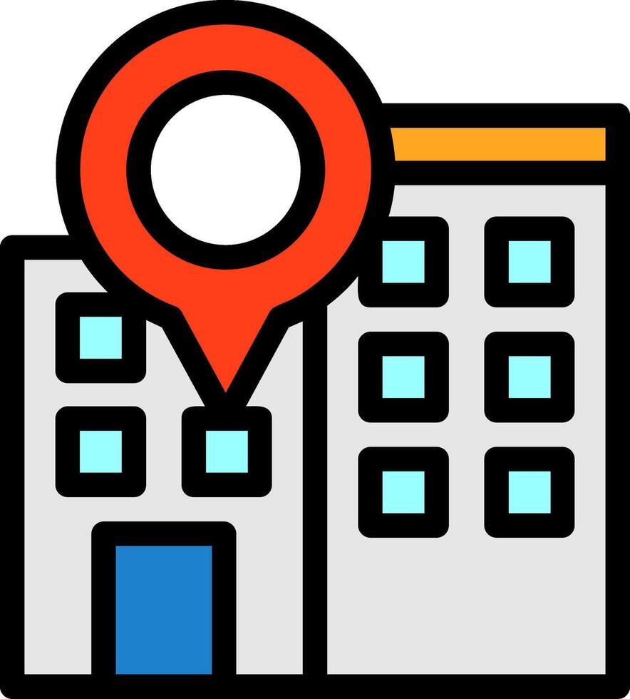 Office Location Line Filled vector