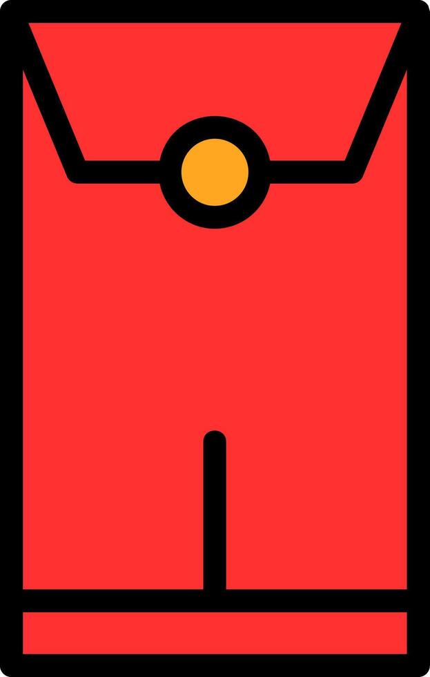 Red Envelope Line Filled vector