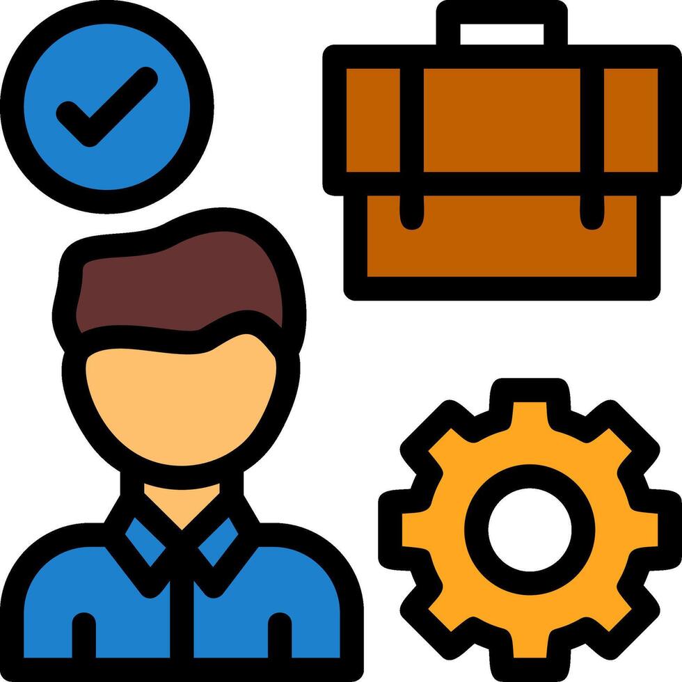 Work Environment Line Filled vector