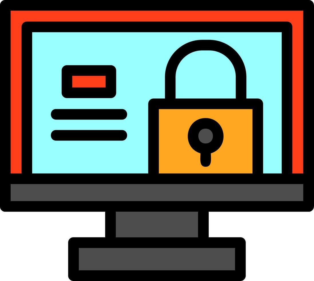 Lock Line Filled vector