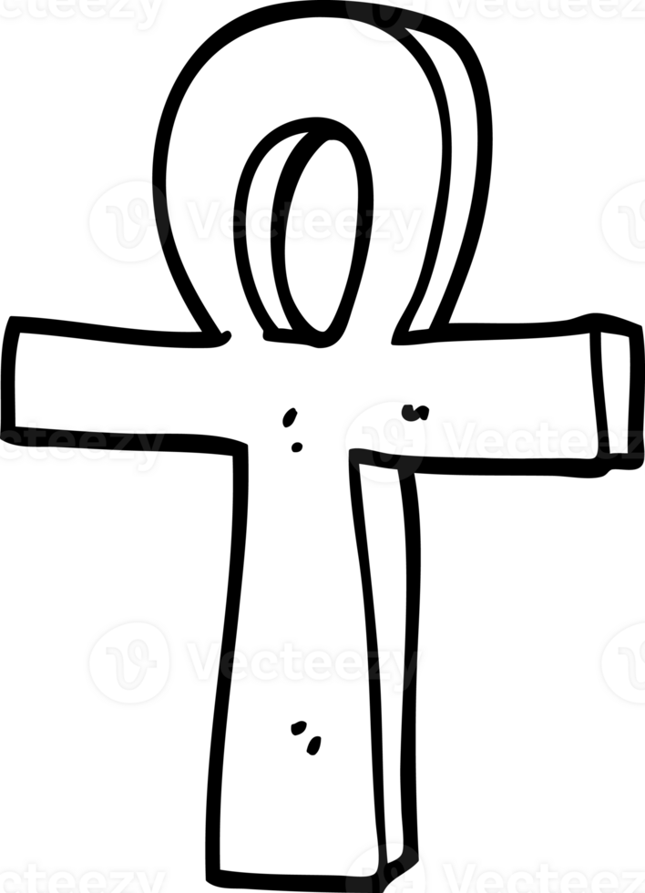 línea dibujo dibujos animados de un ankh icono png