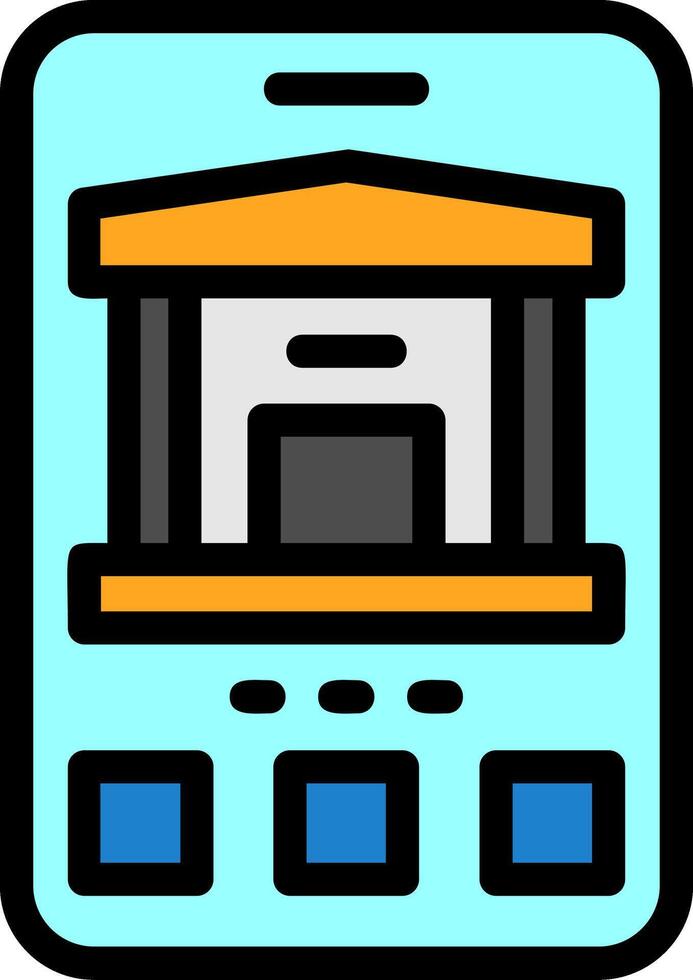 Bank Line Filled vector
