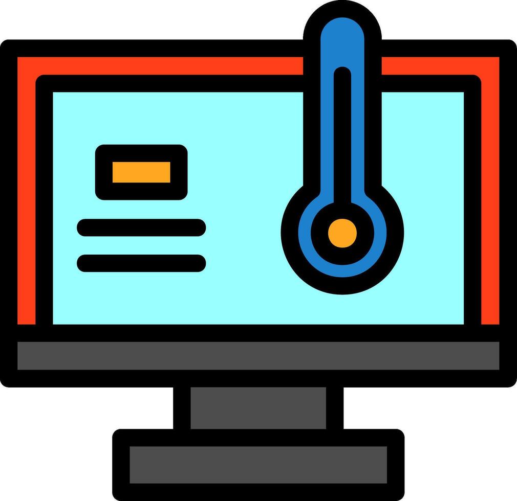 Thermometer Line Filled vector