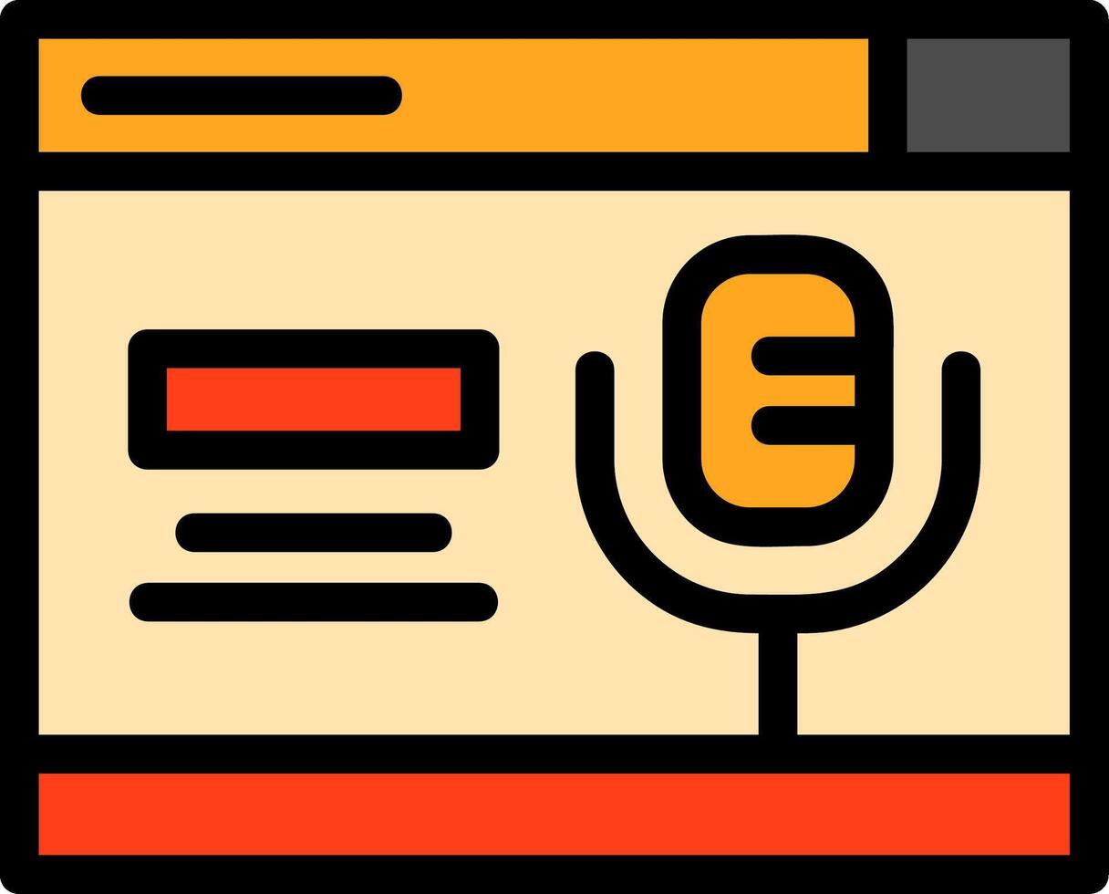 Microphone Line Filled vector
