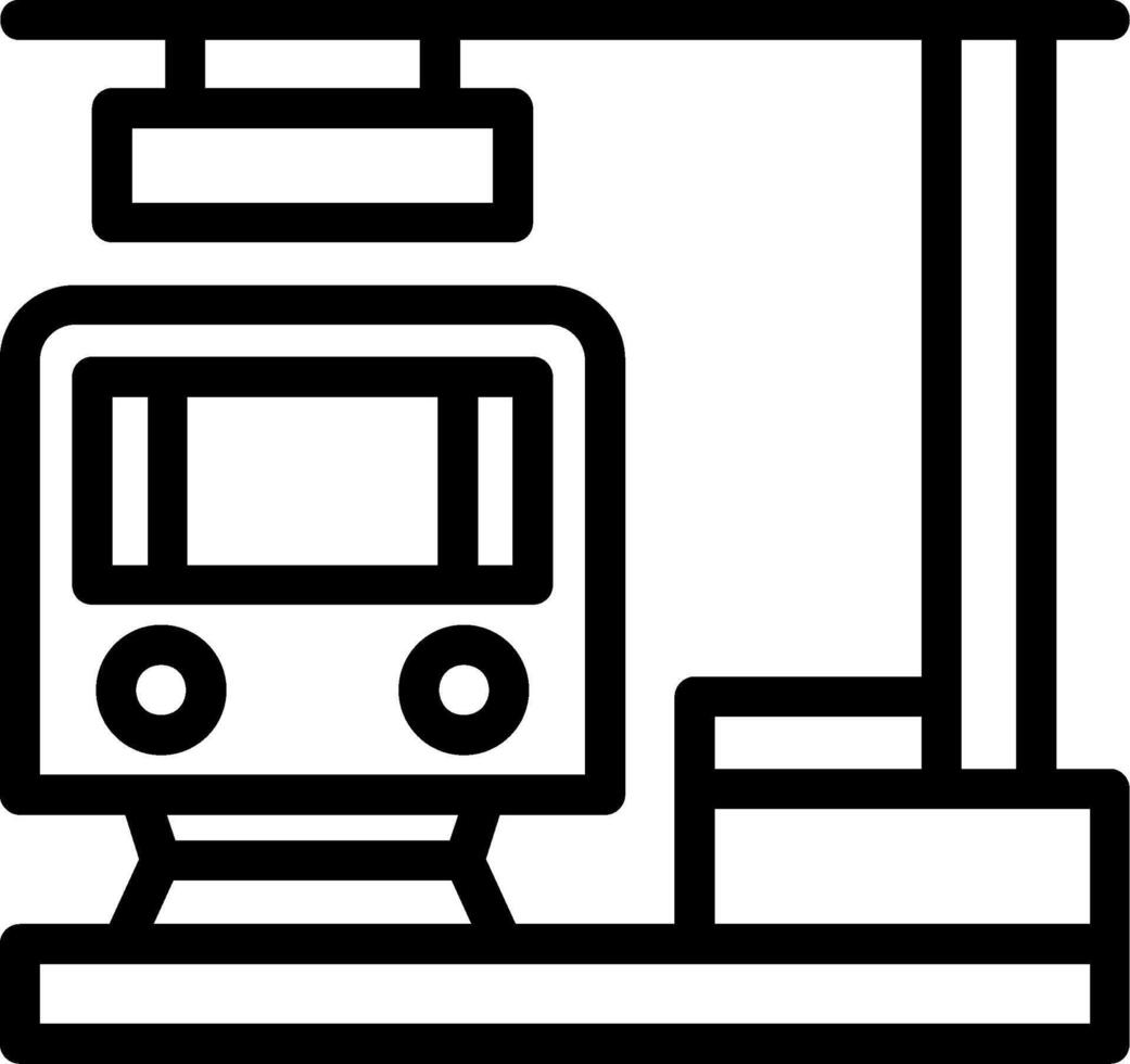 Train Station Line icon vector