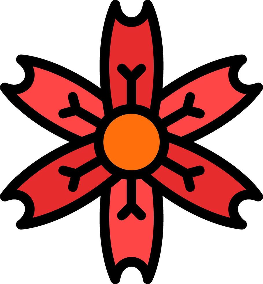 Plum Blossom Line Filled vector