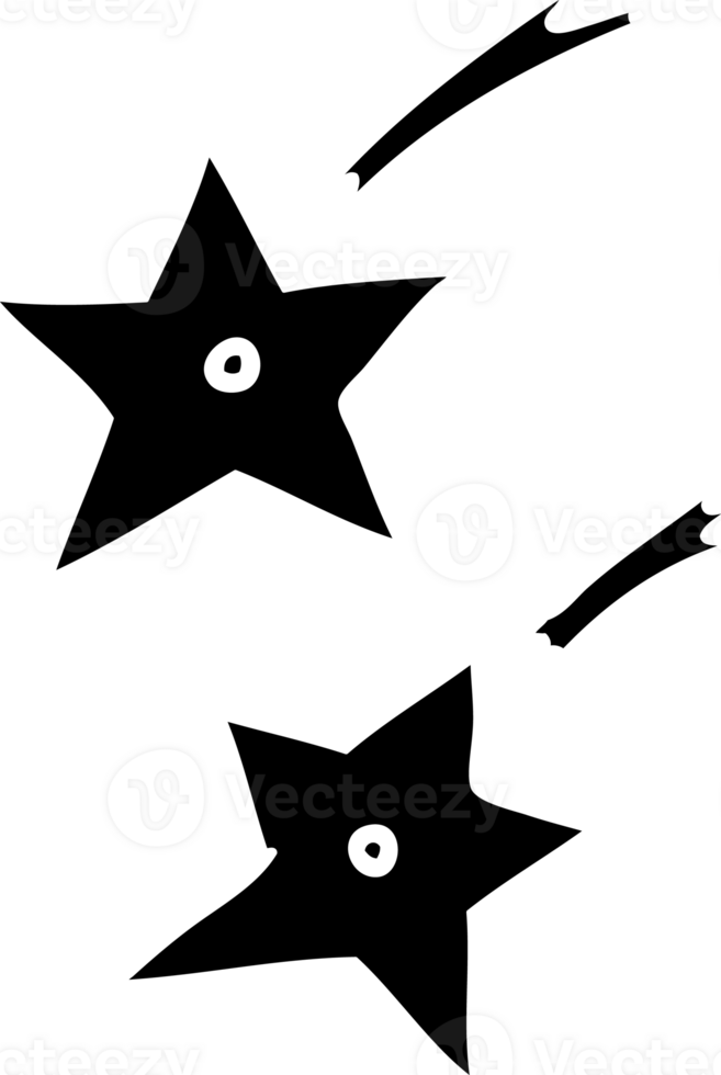 mão desenhado linha desenhando rabisco do ninja jogando estrelas sólido Preto ícone png