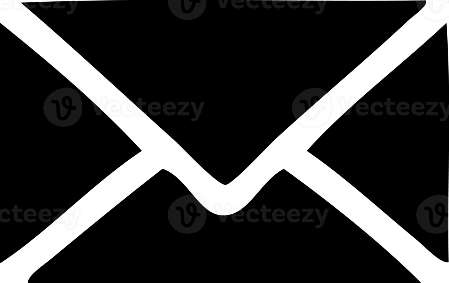 line drawing cartoon of a paper envelope solid black icon png
