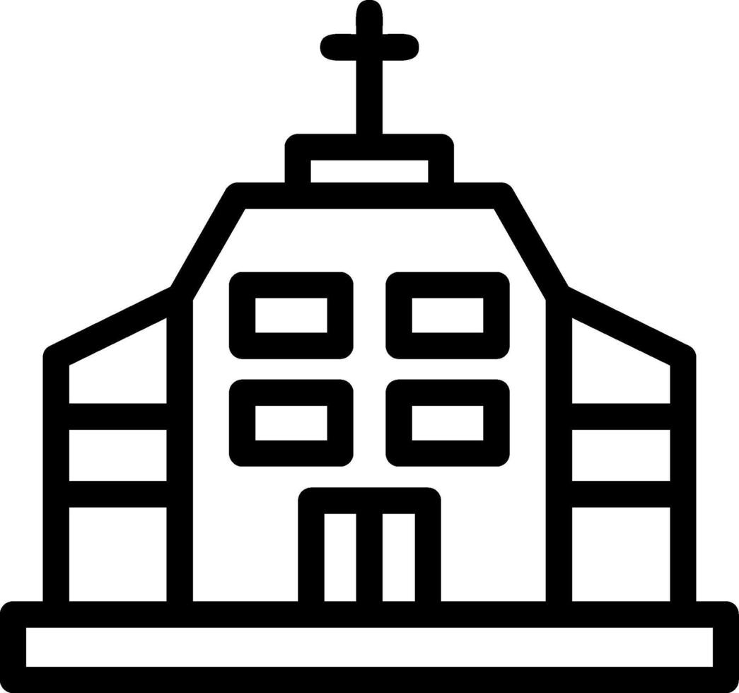 icono de la línea de la iglesia vector