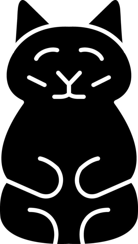 Prosperity Cat Glyph vector