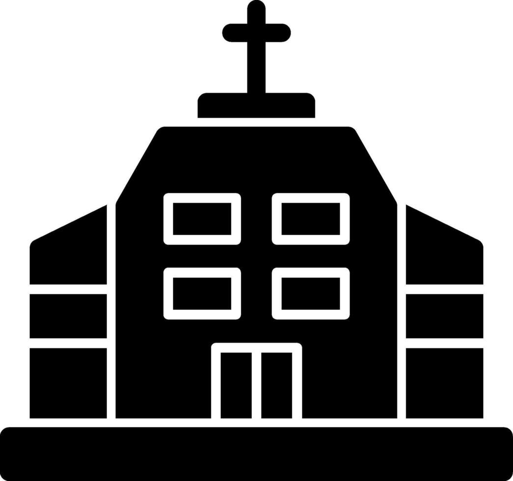 icono de glifo de iglesia vector