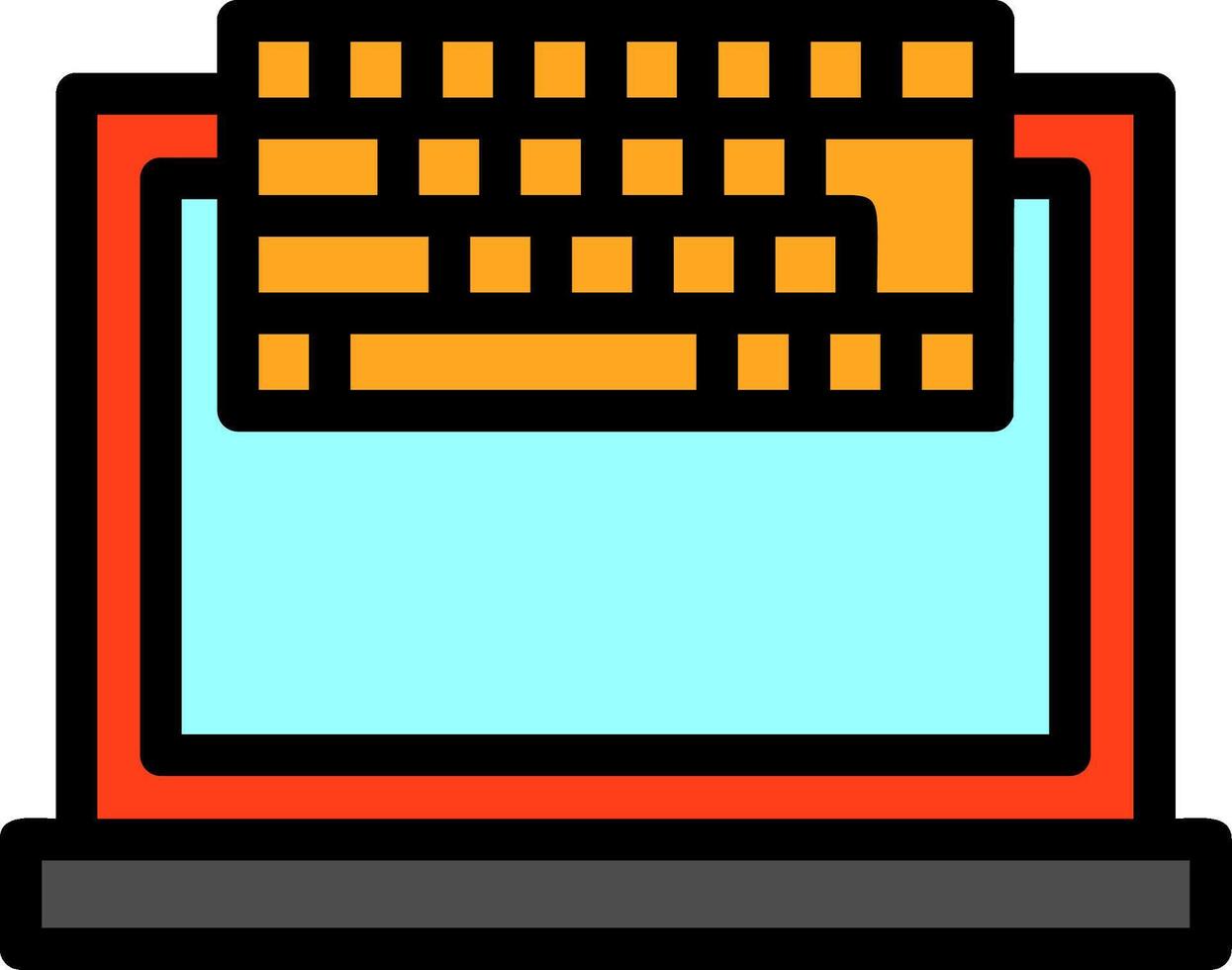 Keyboard Line Filled vector