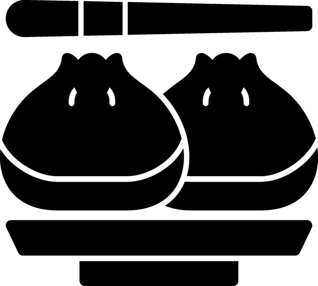 Shrimp Dumpling Glyph vector