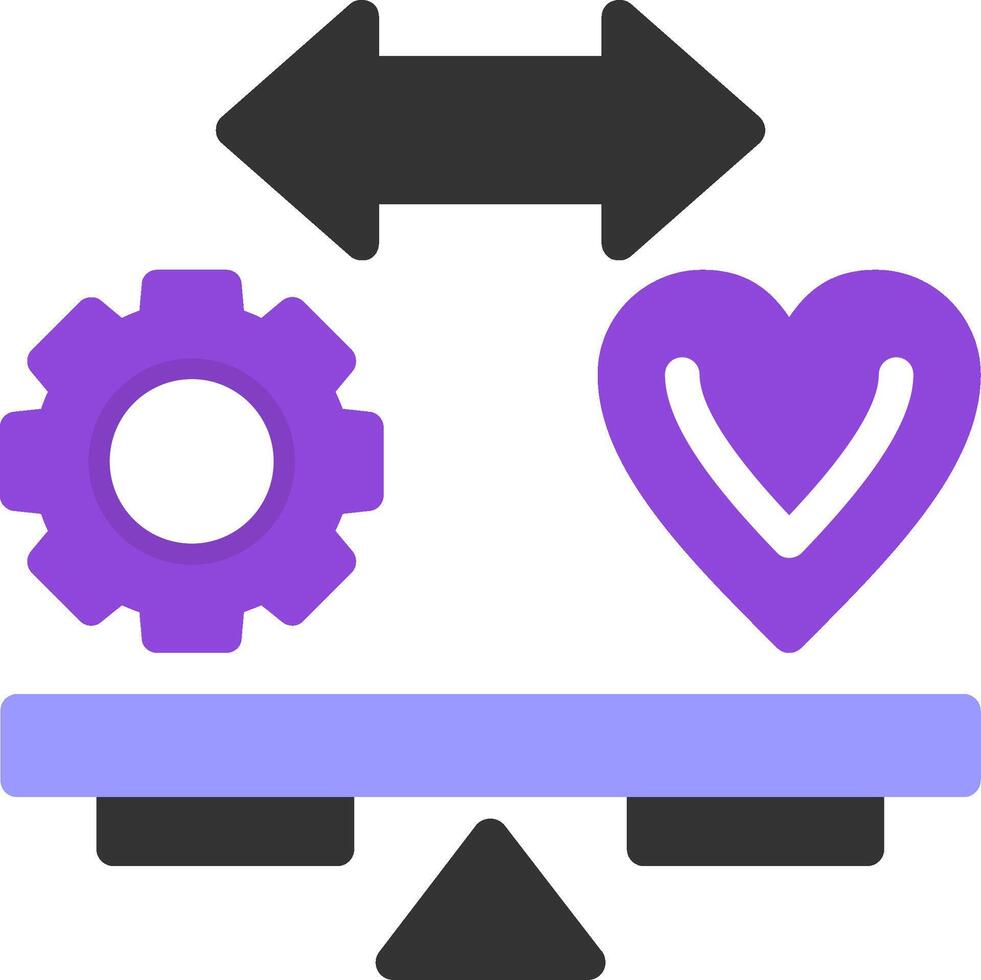 vida laboral equilibrar plano icono vector
