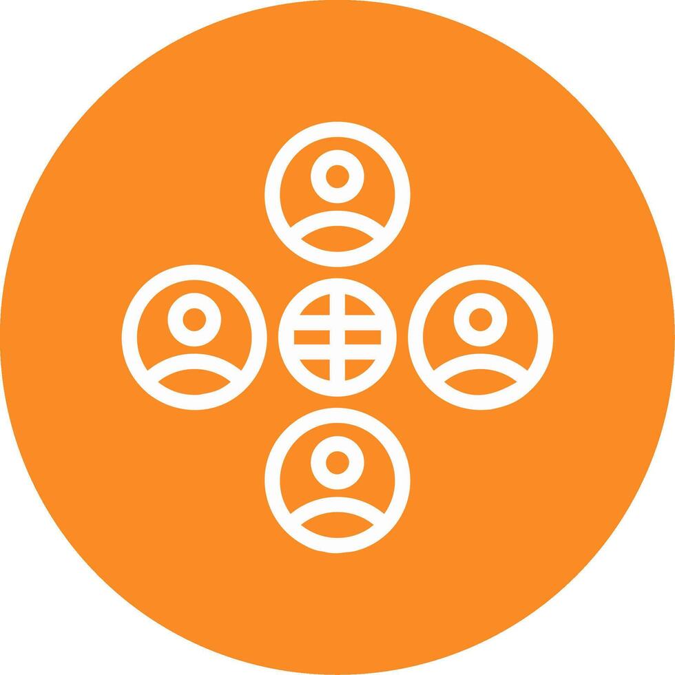 Diversity Outline Circle Icon vector