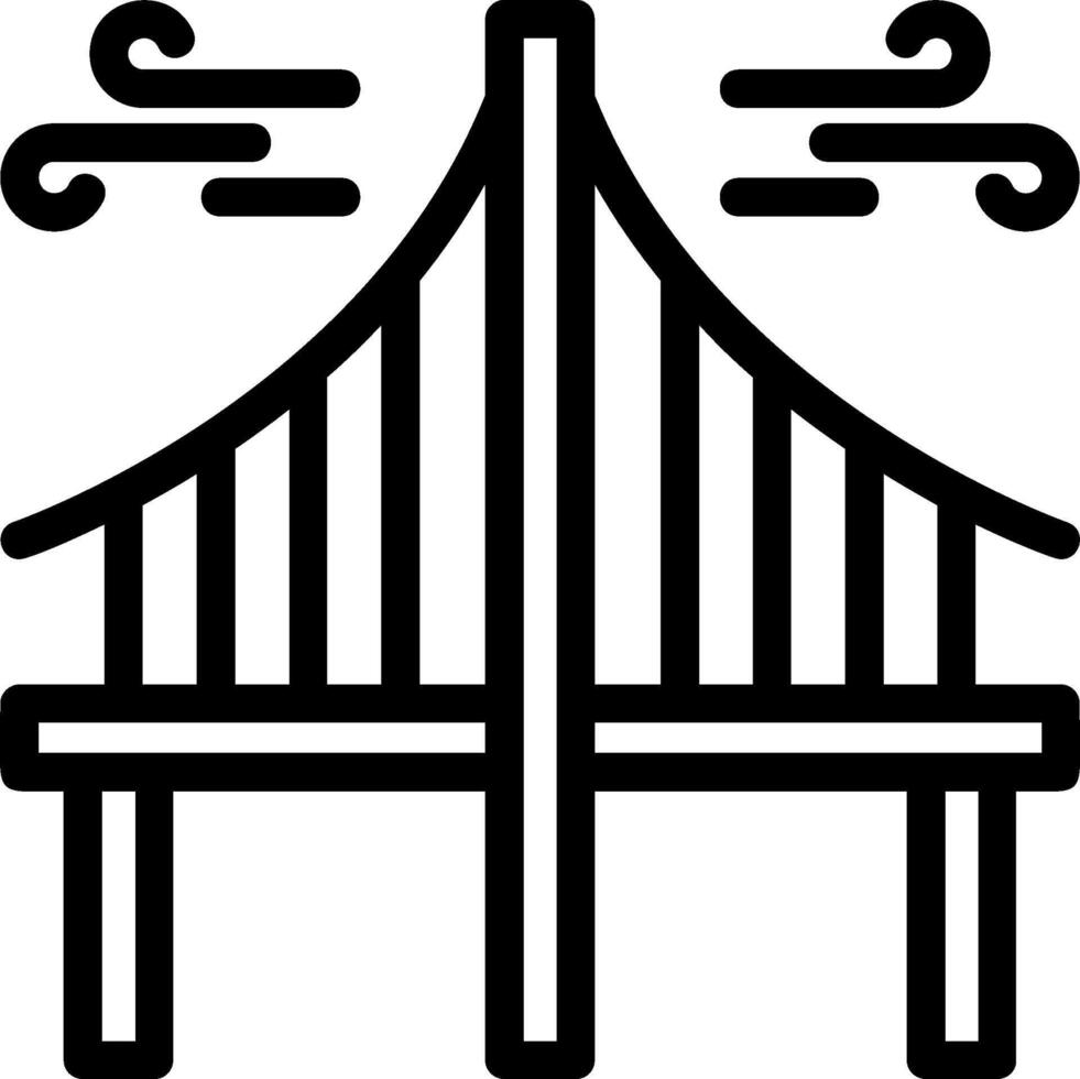 Bridge Line icon vector