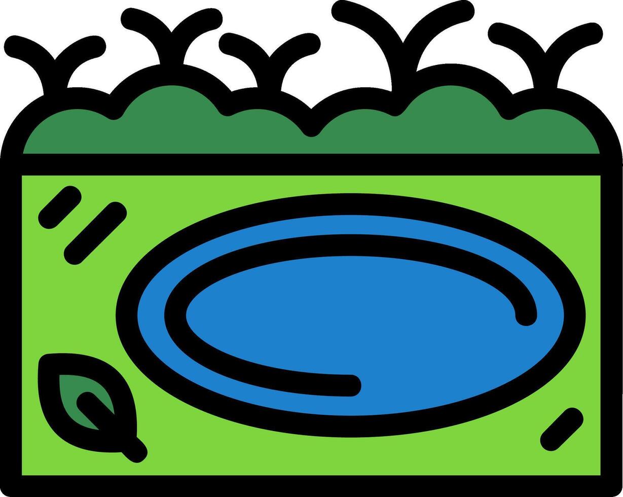 Pond Line Filled vector