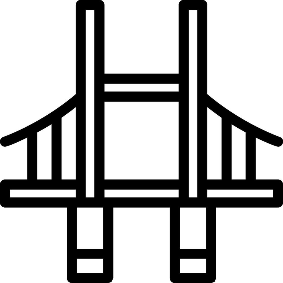 icono de línea de puente vector