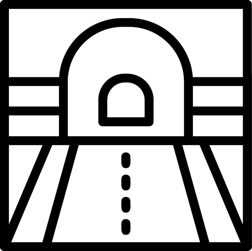 icono de línea de túnel vector