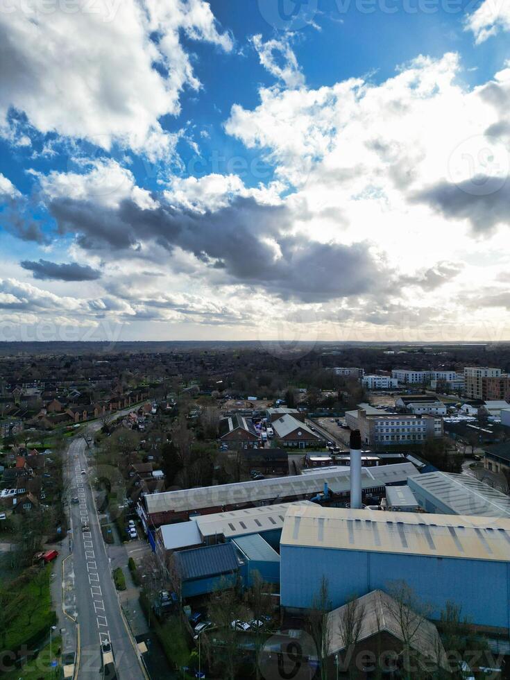 aéreo ver de ciudad centrar de welwyn jardín ciudad de Inglaterra Reino Unido. marzo 1º, 2024 foto