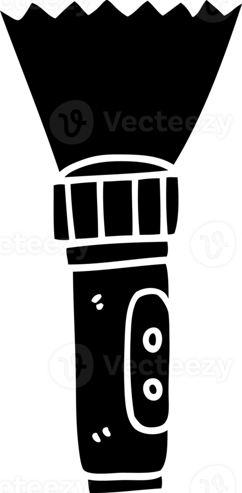 line drawing cartoon electric torch solid black icon png