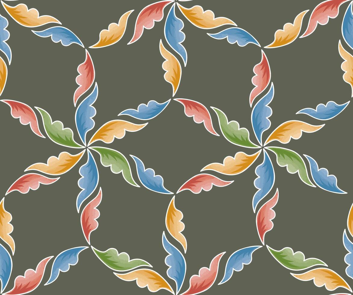 floral ornamental modelo. flores y hojas antecedentes en medieval europeo estilo. sin costura florecer cordón naturaleza decoración. vector