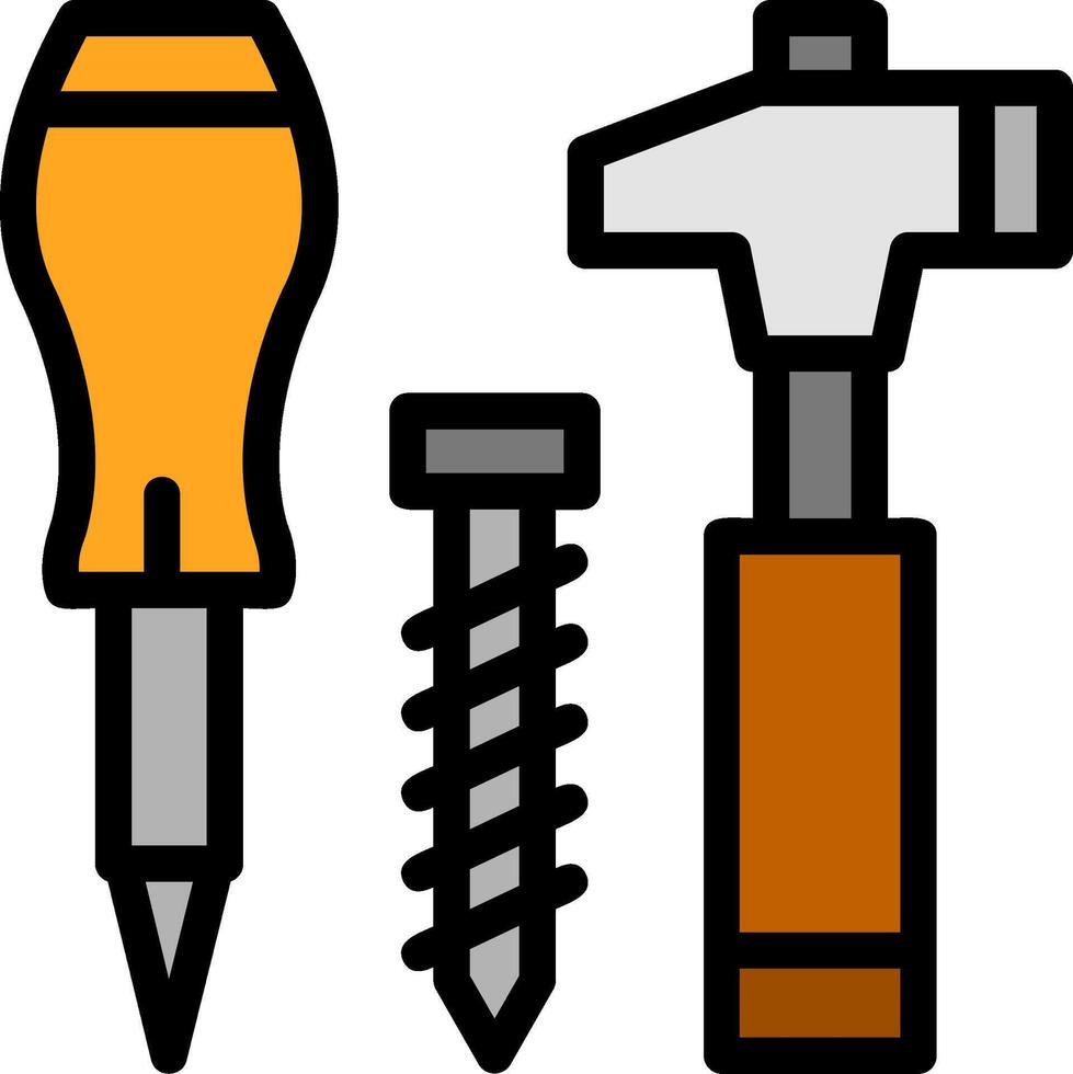 Maintenance Tools Line Filled vector