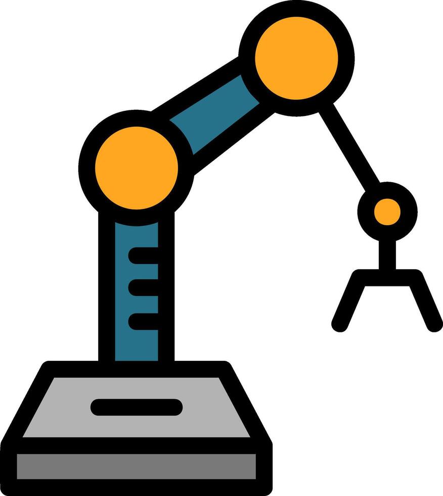 industria robot brazo línea lleno vector