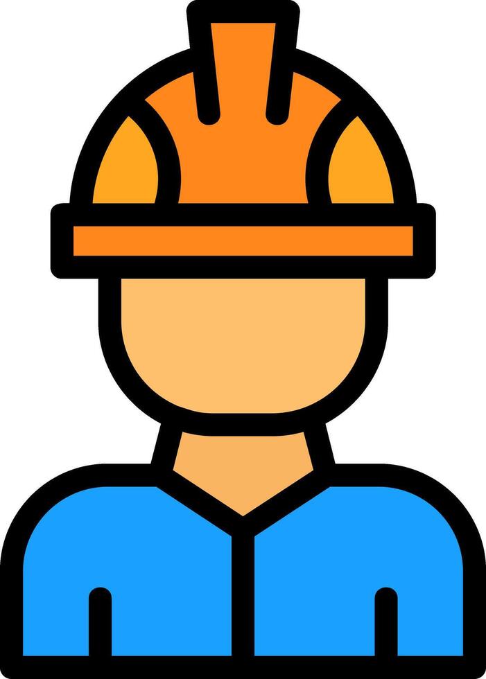 Factory Worker Line Filled vector
