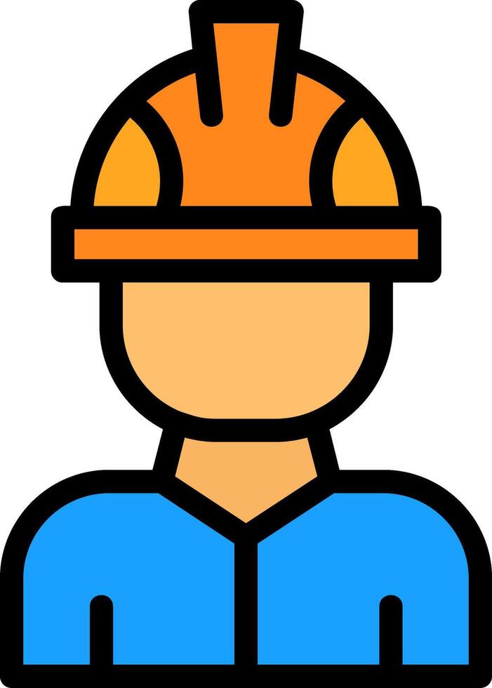 Factory Worker Line Filled vector