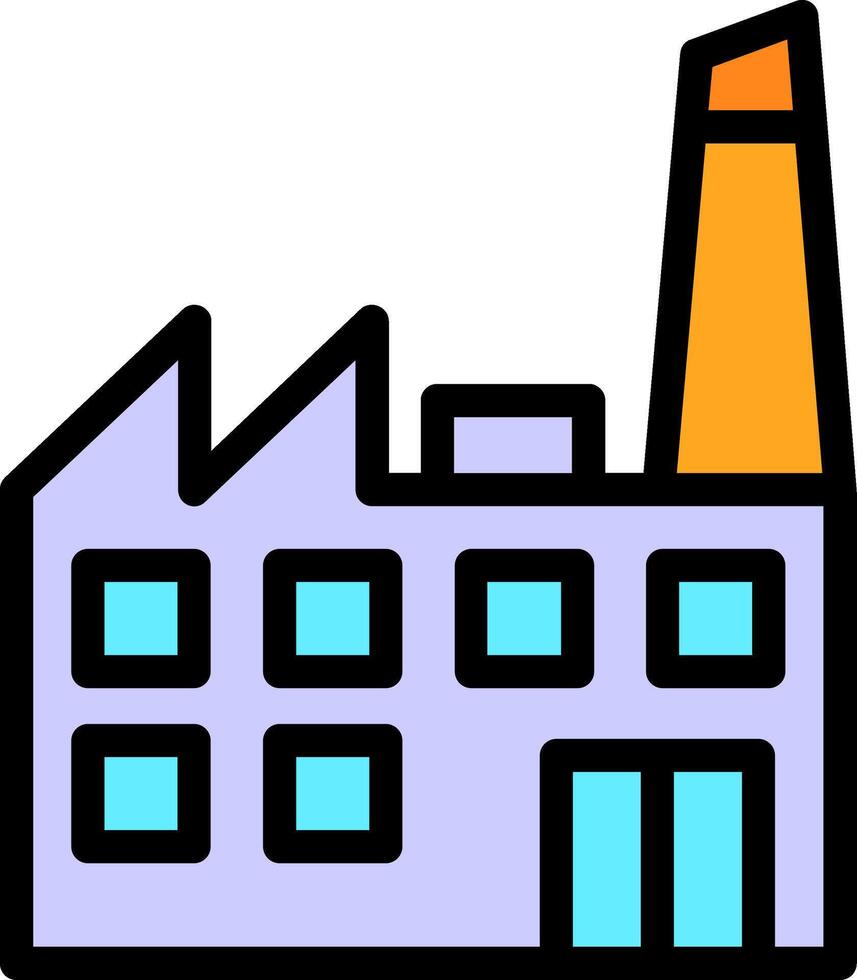 Factory Silhouette Line Filled vector