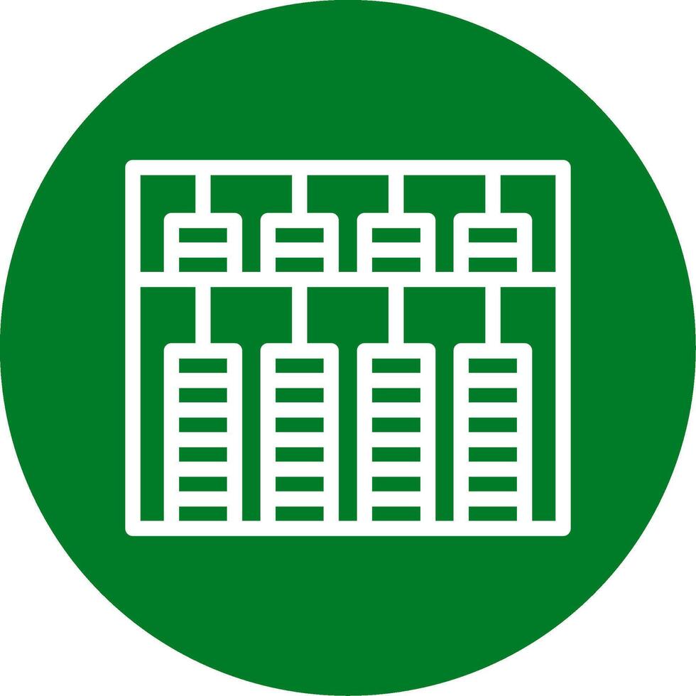 Abacus Outline Circle Icon vector