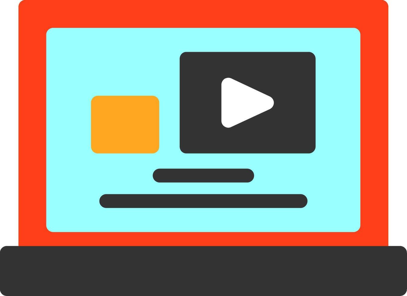 icono de video plano vector