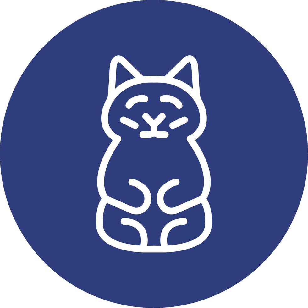 Prosperity Cat Outline Circle Icon vector