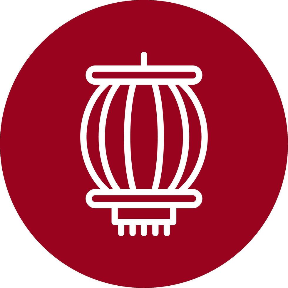 Lantern Festival Outline Circle Icon vector