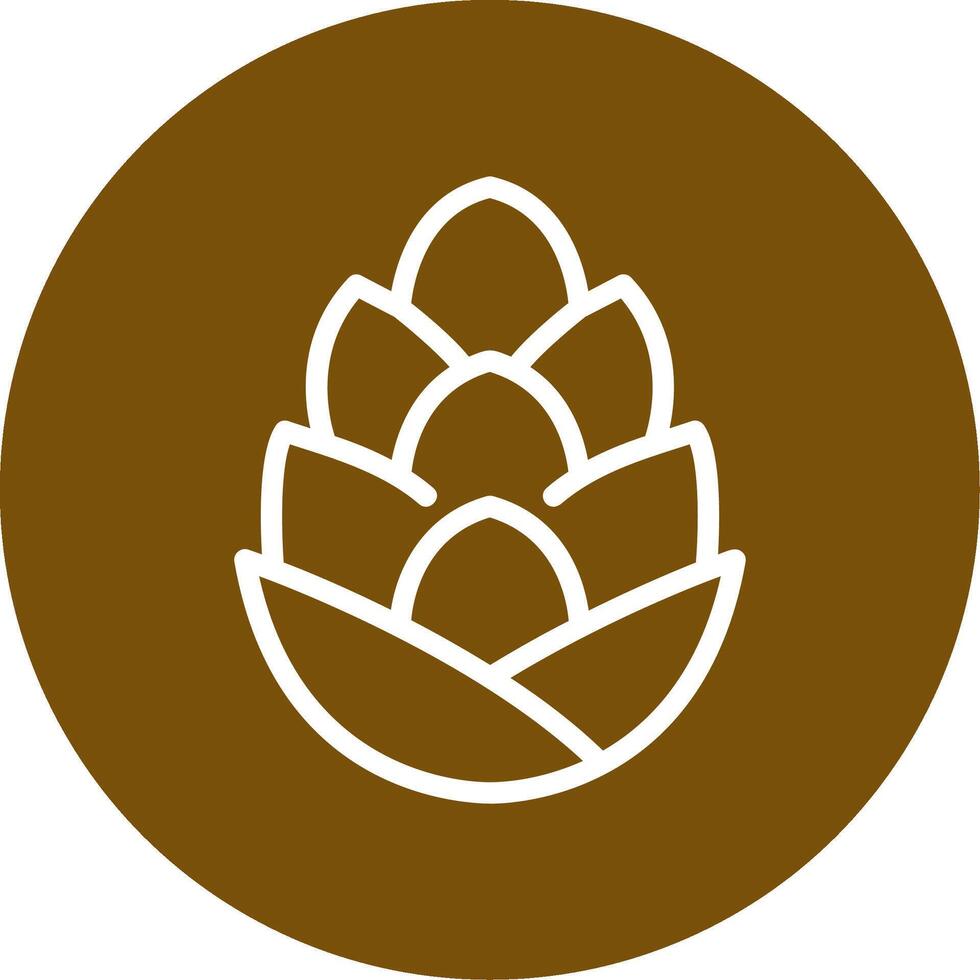 Pine Cone Outline Circle Icon vector