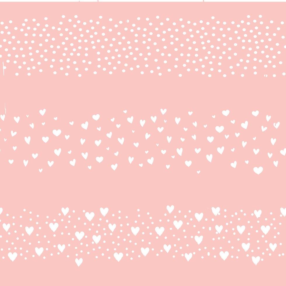 Romantic seamless pattern with hearts and polka dots. Love Valentine's day seamless background. Love heart tiling backdrop. vector