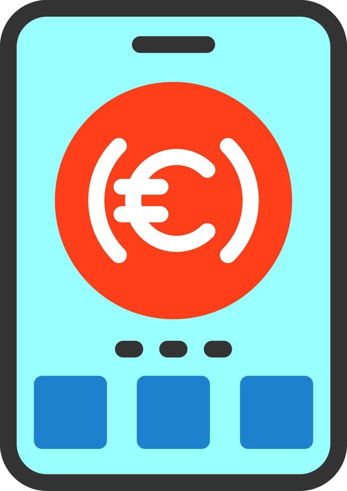 euro firmar plano icono vector