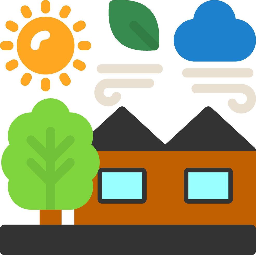 Village Flat Icon vector