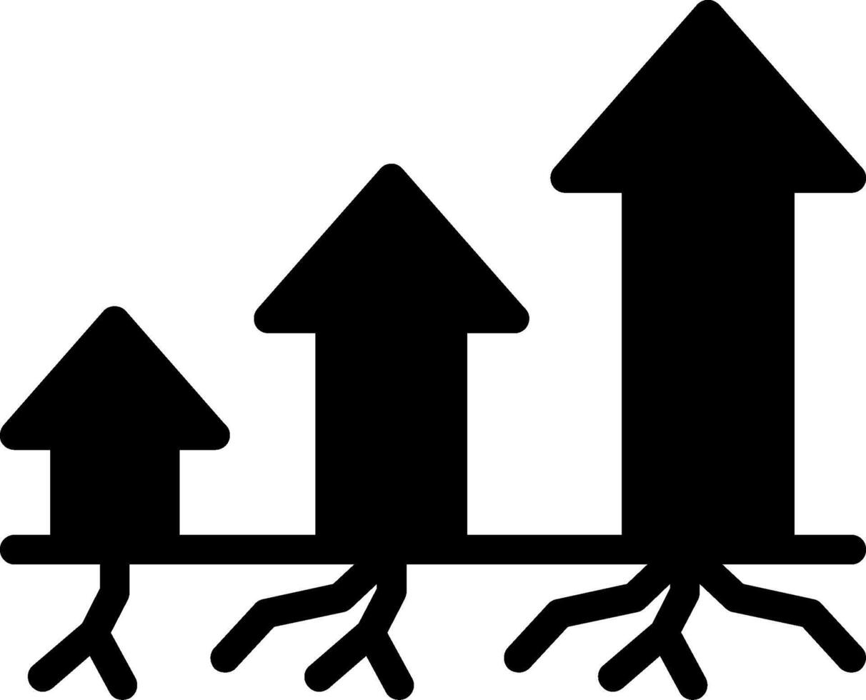 Rise Roots Glyph vector