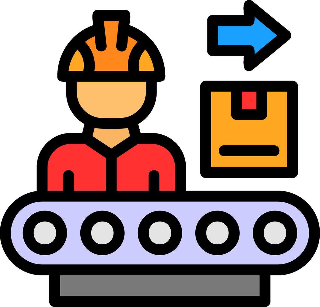 Manufacturing Process Line Filled vector