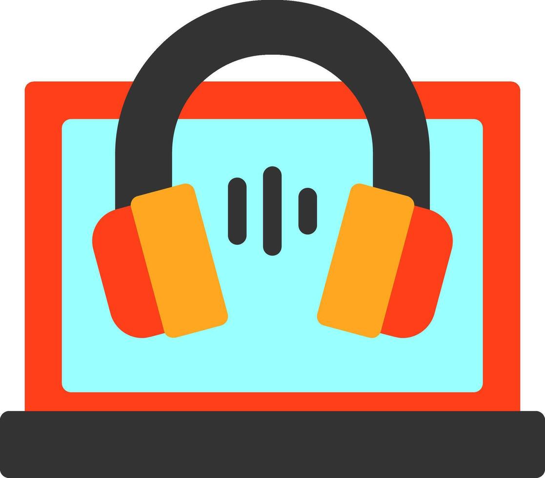 icono plano de auriculares vector