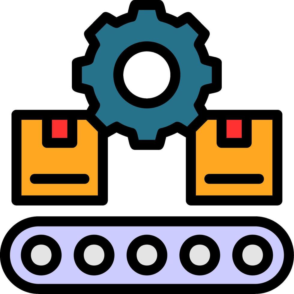 Conveyor System Line Filled vector