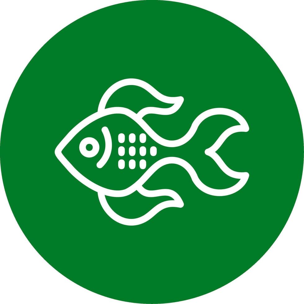 Goldfish Outline Circle Icon vector