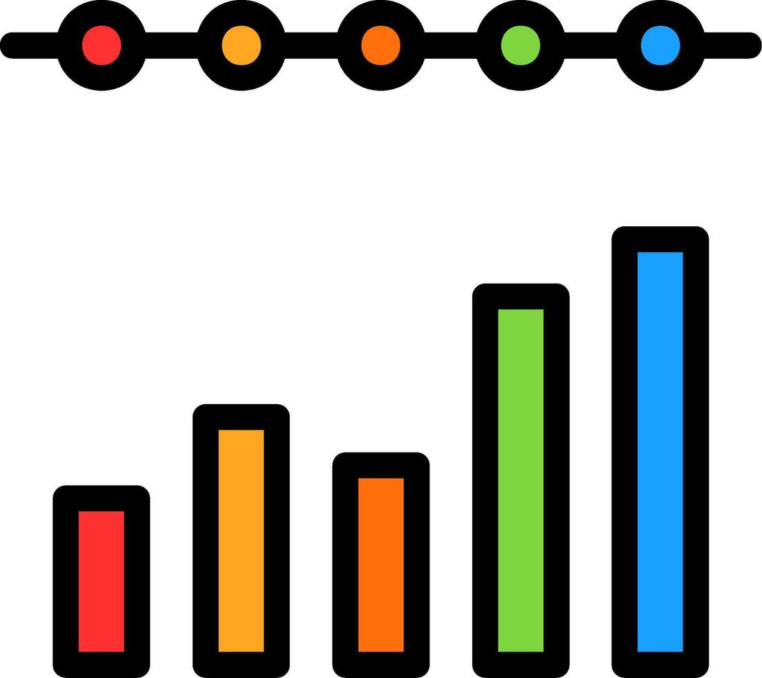 Bar Chart Line Filled vector