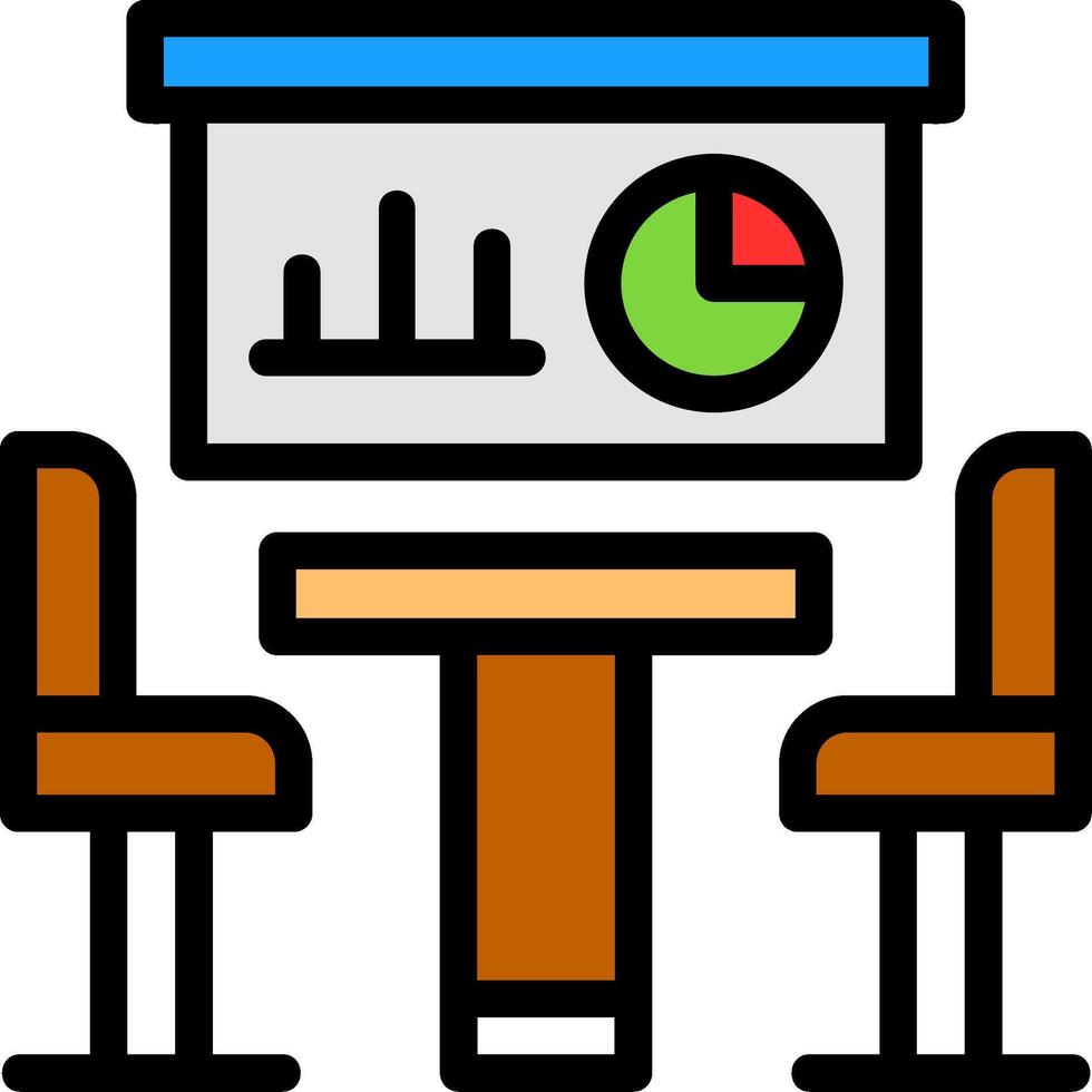 Meeting Room Line Filled vector