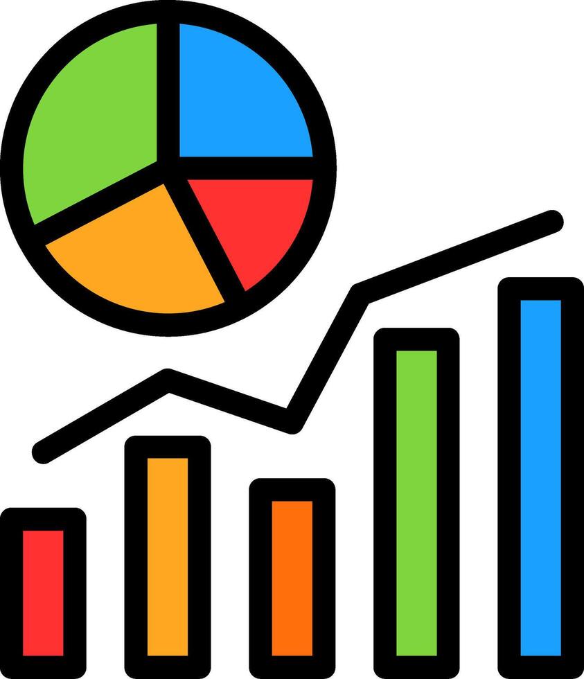 Chart Line Filled vector
