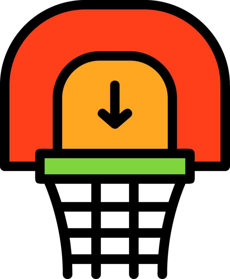 baloncesto aro línea lleno vector